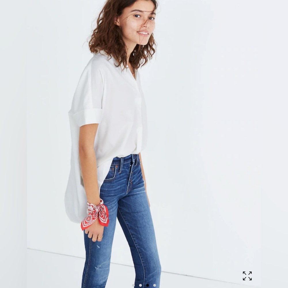 Madewell Crisp White Short Sleeve Blouse - Picture 5 of 5